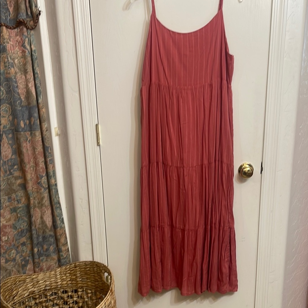 Elegant Coral Sleeveless Dress